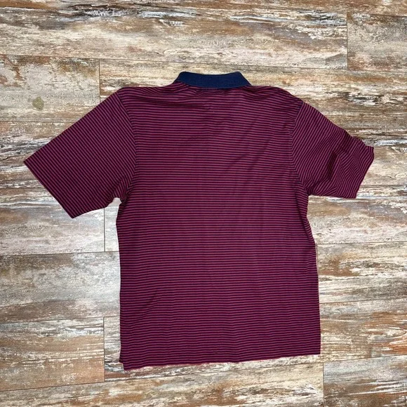 The Masters Golf Tournament Amen Corner Polo Shirt Size Medium Striped Vintage - Picture 5 of 7